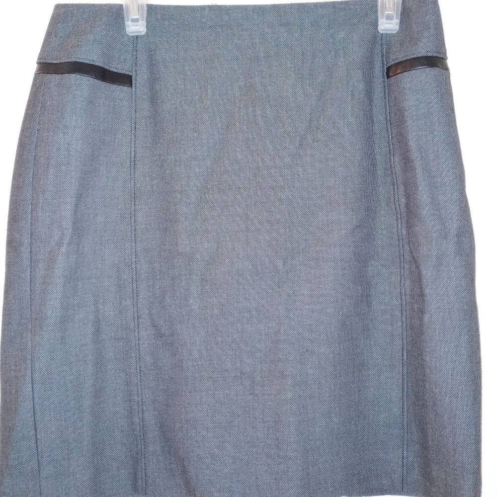 White House Black Market Skirt, faux leather trim